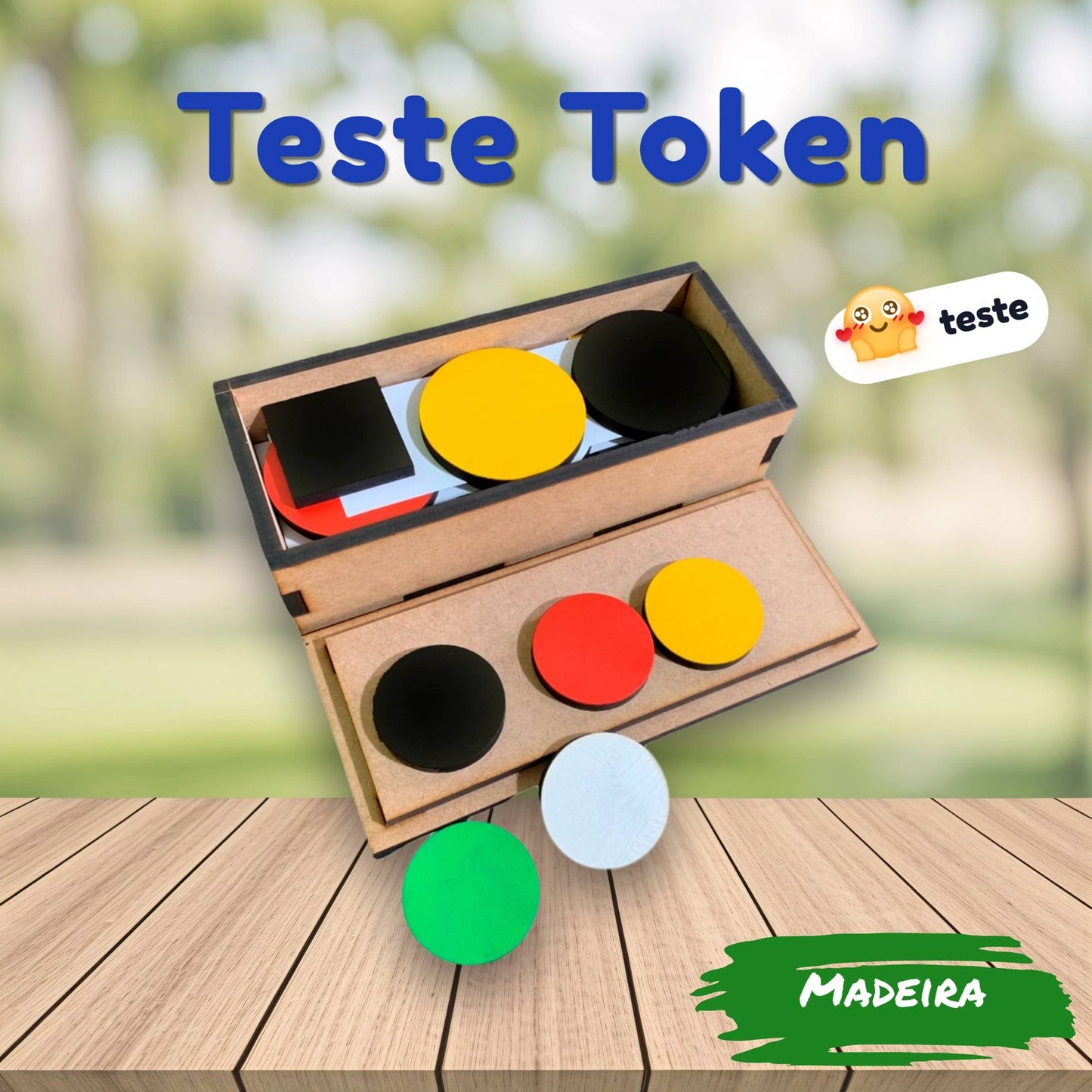 Teste Token Educativo Infantil em Madeira Pedagógico Neurológico
