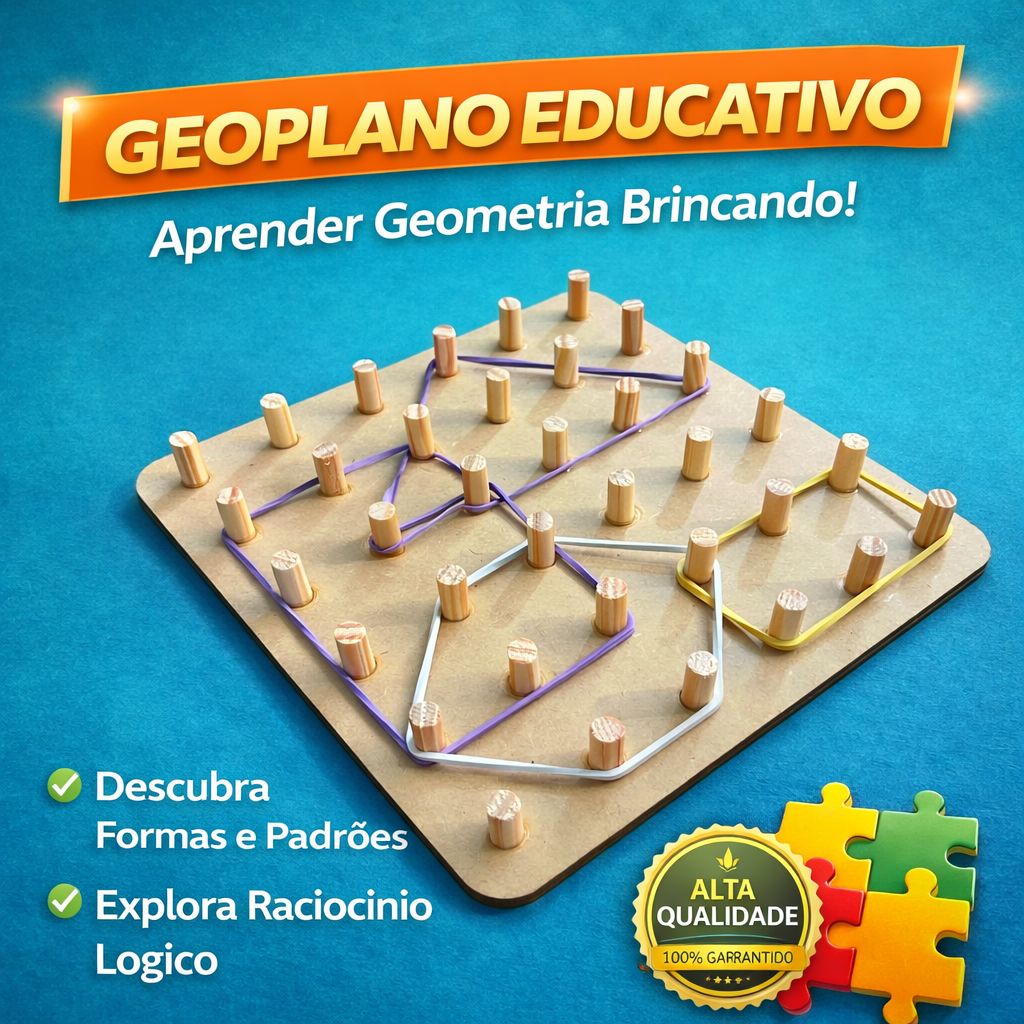 Geoplano Matematica Pedagógico Brinquedo Educativo Elástico