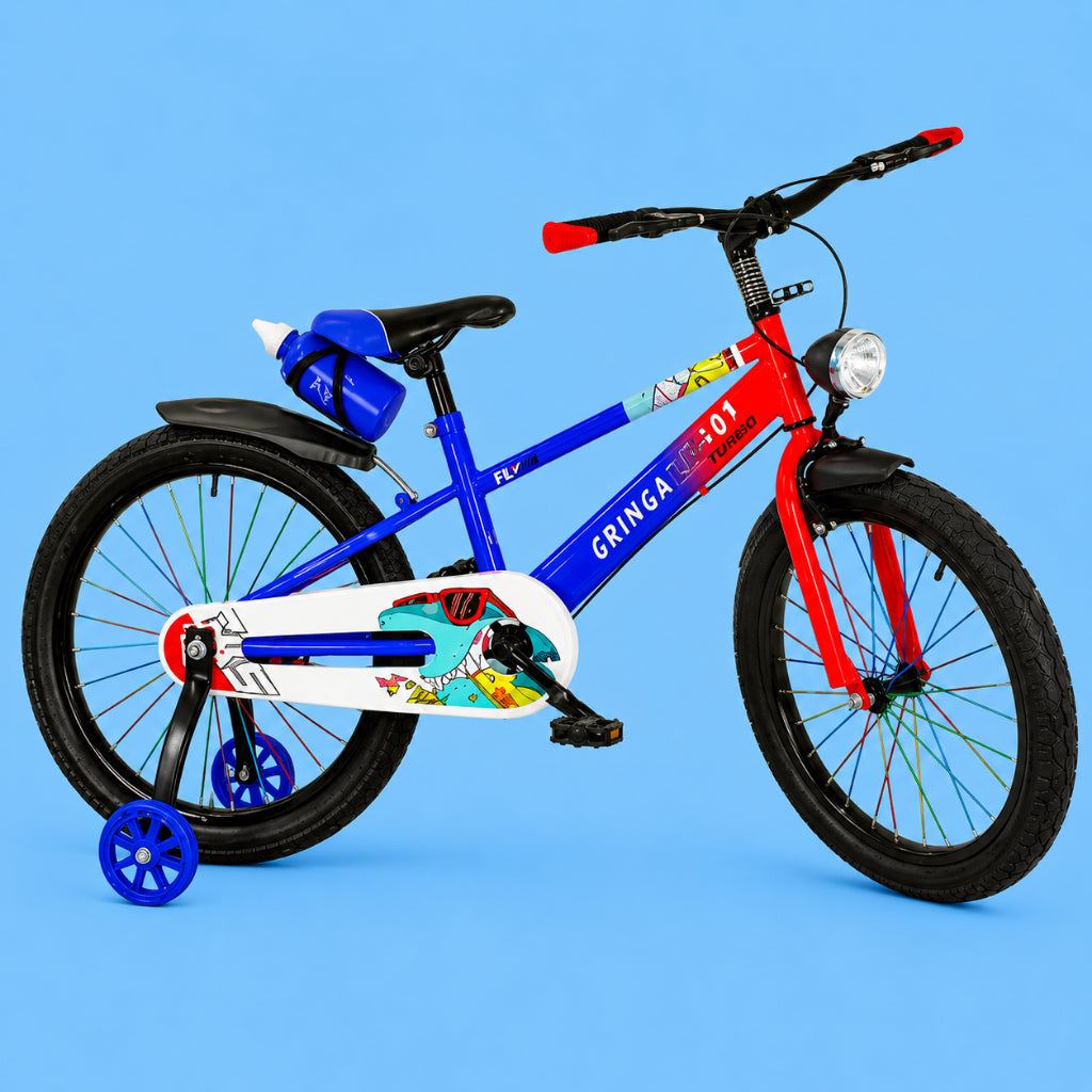 Bicicleta Infantil Aro 14 azil 3 a 7 Anos Estilo Shark com LED + Pneu Grosso + R