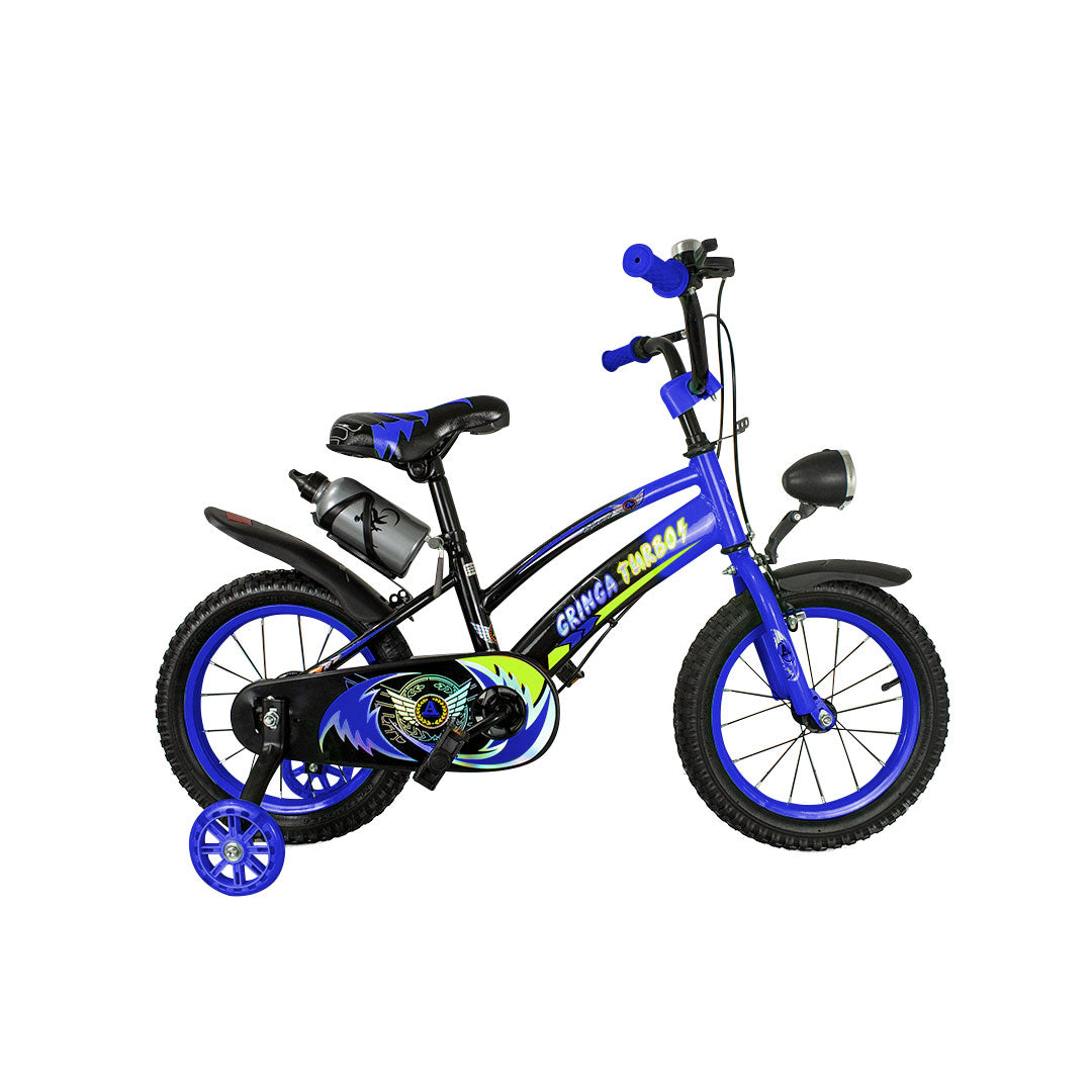 Bicicleta Infantil Aro 16 Old School Azul 4 a 8 Anos LED + Pneu Grosso + Farol +